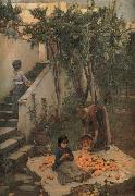 John William Waterhouse Study of a Garden on Capri oil on canvas